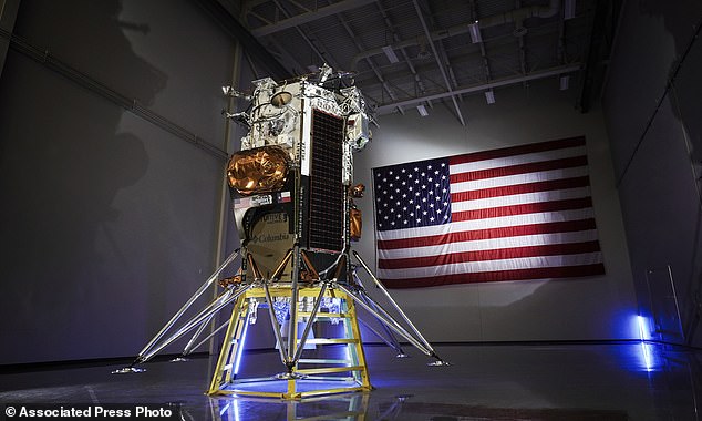 This photo provided by Intuitive Machines shows the company's IM-1 Nova-C lunar lander in Houston in October 2023.