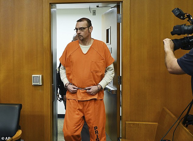 James Crumbley enters the courtroom during his motion hearing at the Oakland County Courthouse, Wednesday, Feb. 21, 2024, in Pontiac, Michigan.