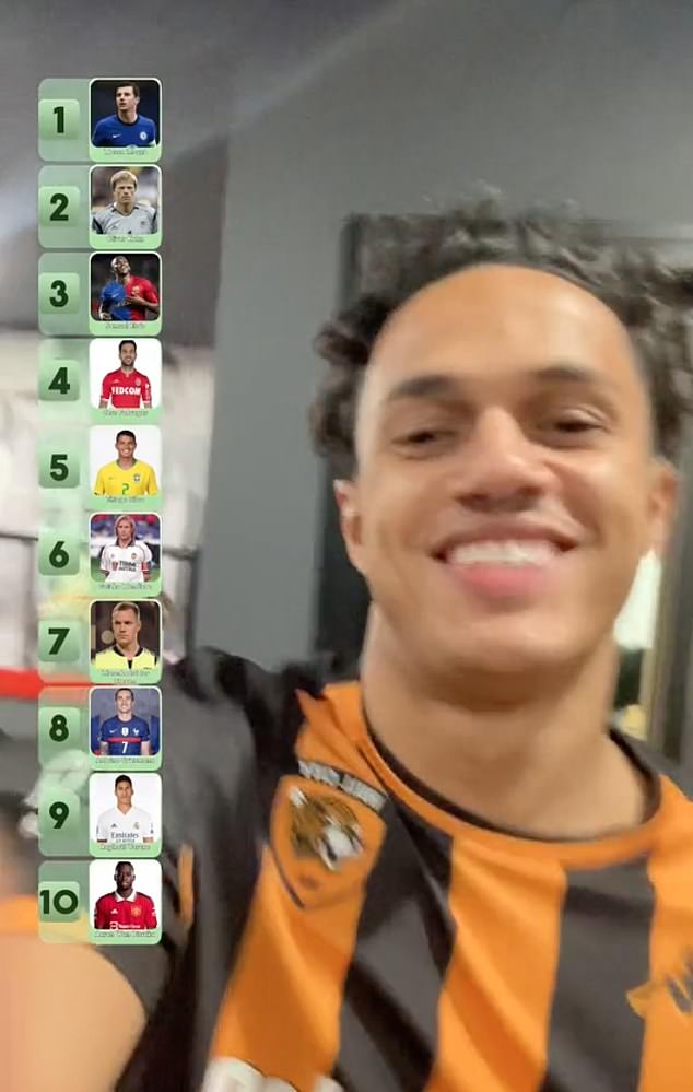 Fabio Carvalho mocked Mason Mount during a blind ranking challenge posted on Hull City's Tik Tok account
