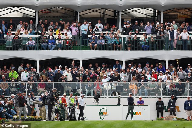 A woman fell and suffered injuries on the 16th hole of the WM Phoenix Open on Friday