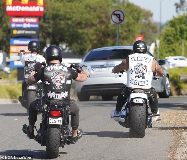 An associate of the Finks motorcycle gang has been identified as the victim of a targeted shooting in western Sydney (Finks gang file image)