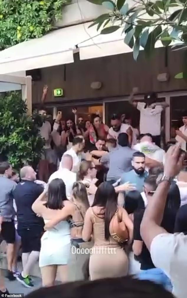 Viewers shared footage of a huge brawl at Sydney's Ivy Pool Club on Sunday night.