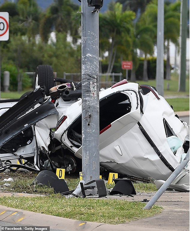 The Kia Sorento SUV (pictured) in which the four teenagers were traveling was speeding at the time of the accident.