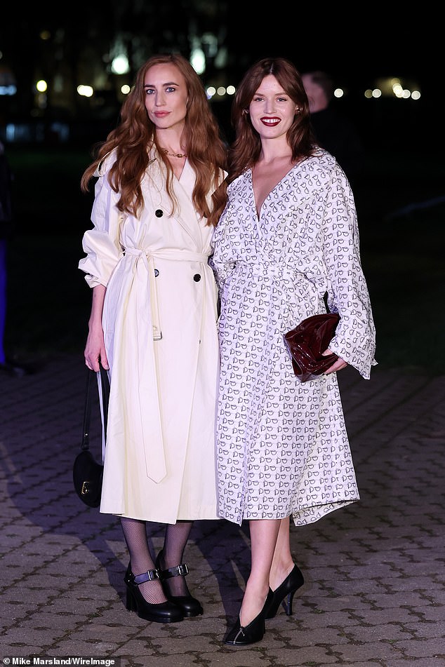 Georgia May Jagger joined her glamorous sister Elizabeth at the Burberry London Fashion Week show on Monday night.