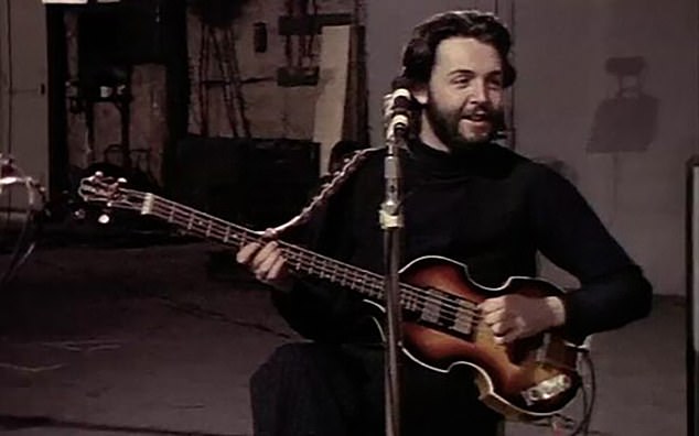 McCartney bought the guitar in Germany while The Beatles were residing in Hamburg and it was last seen during the band's Let It Be sessions in January 1969 (pictured).