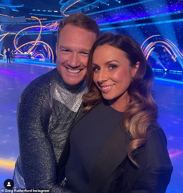 Greg Rutherford's fiancée Susie has shown her support for him after he suffered an injury ahead of Sunday's Dancing On Ice.