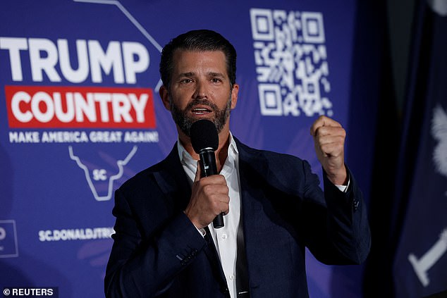A letter containing white powder and a death threat was mailed to Donald Trump Jr.'s Florida home when hazardous materials and emergency services crews arrived to investigate Monday.