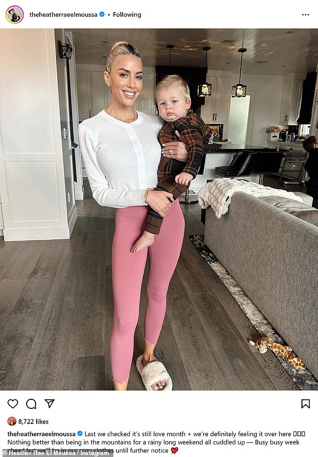 Heather Rae El Moussa, 36, took to Instagram on Monday to share cute photos of her one-year-old son Tristan and declared that he is still the 