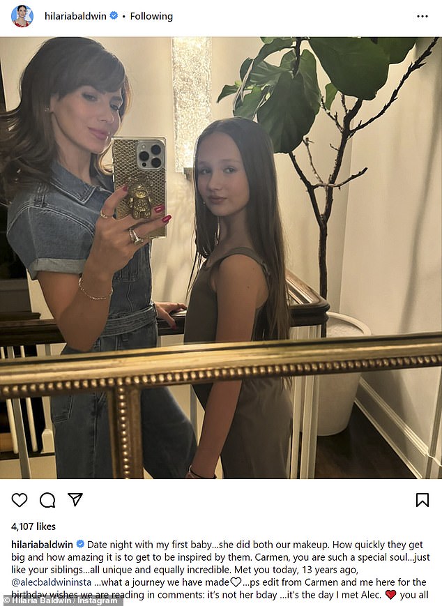 Hilaria Baldwin was criticized for allowing her 10-year-old daughter Carmen to wear makeup all over her face on a fun night out.