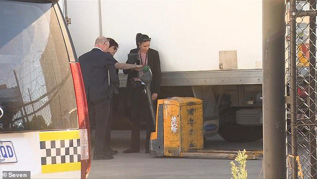 A man died after being crushed by a pallet truck (pictured) at a business in Adelaide's north on Friday morning.