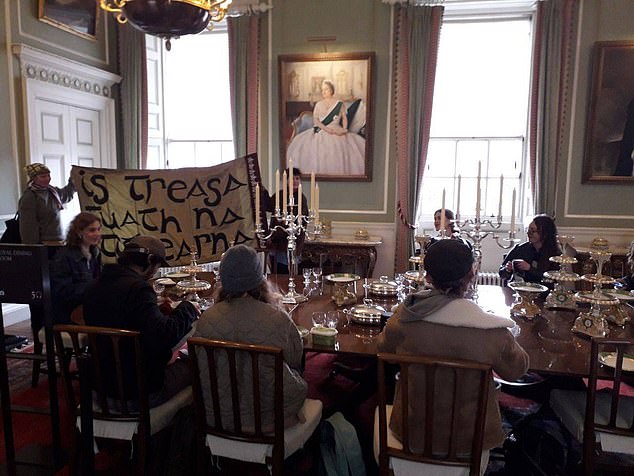 This Is Rigged activists were not bothered by security as they sat in the Holyroodhouse dining room.