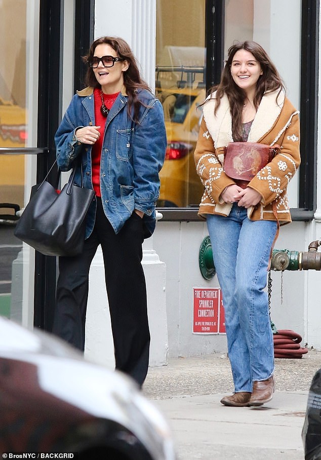 Katie Holmes, 45, and Suri Cruise, 17, have lived together in New York City since Holmes split from Tom Cruise in 2012 (pictured this weekend).