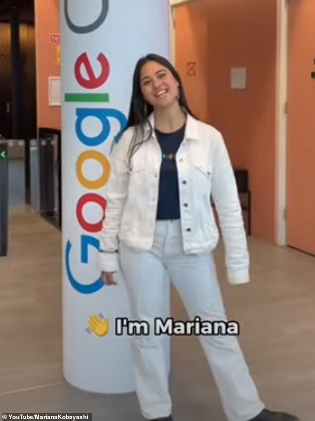 Mariana Kobayashi (pictured) landed an account executive role at Google after submitting a creative video CV that took 10 hours to produce.