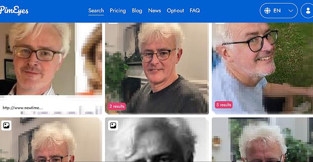 Simply searching for an image brings up dozens of photographs of you online, from various sources (Picture PimEyes/Rob Waugh)