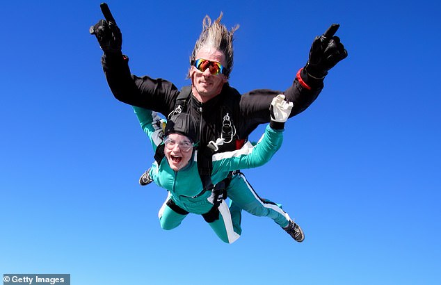 An unnamed woman, believed to reside in the UK, has been reprimanded after revealing she does not want her husband to go skydiving with a friend (file image)