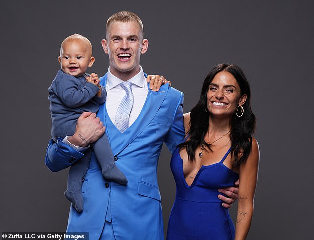 Ian Machado Garry, pictured with his wife Layla and son, responded to his abusers