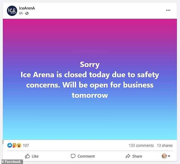 The venue was closed on Sunday but is expected to reopen on Monday.