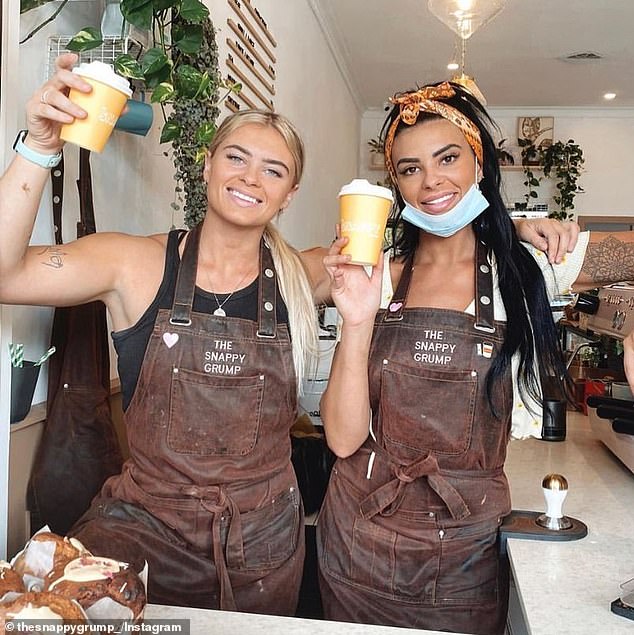 Gabby (left), from Victoria, runs the popular cafe 'The Snappy Grump' with her sister (right) and has been in the hospitality industry for years.