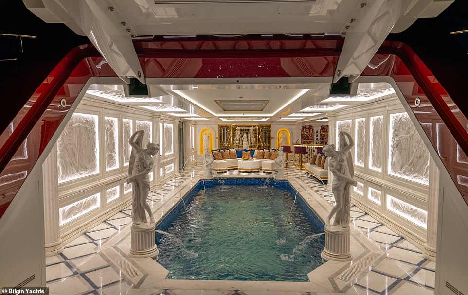 For deep-pocketed boaters who aren't satisfied with just having the ocean to swim in, a $60 million superyacht comes with its own indoor pool.