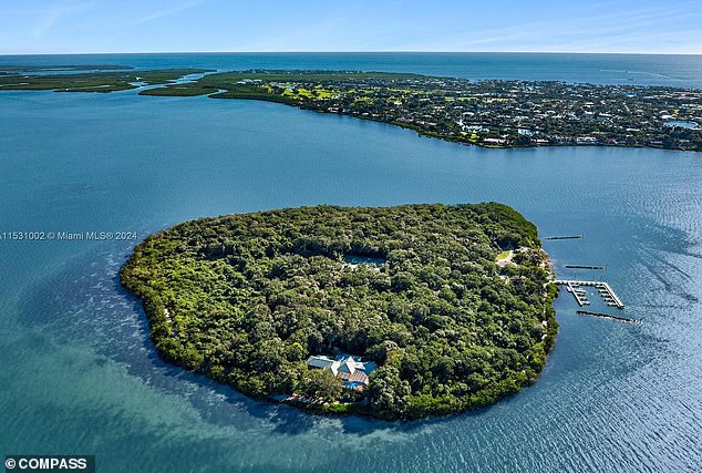 Pumpkin Key, a lush green island just a 10-minute helicopter ride from Miami's South Beach, is for sale for $75 million.