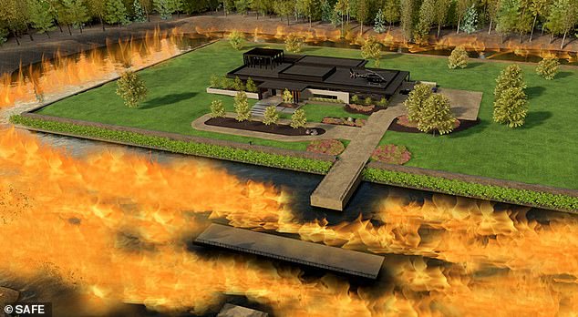 A luxurious bunker is being built for the ultra-rich and comes complete with a ring of fire, an escape tunnel and water cannons to scare away intruders.