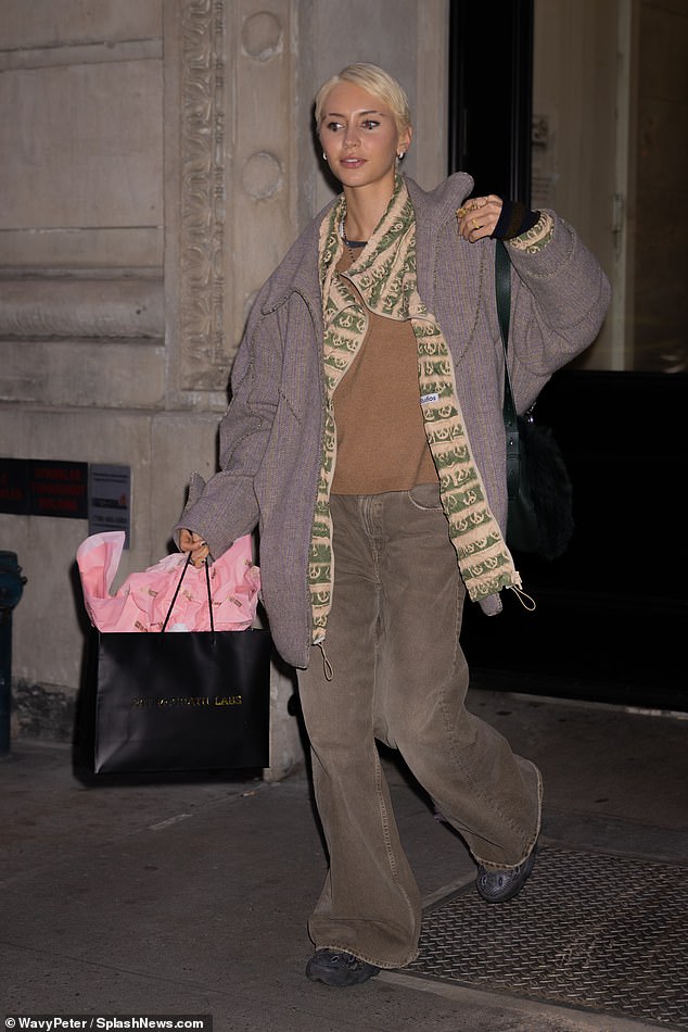 Iris Law showed off her sense of style as she stepped out in New York City on Friday amid the ongoing New York Fashion Week.