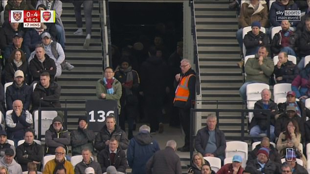 After a dismal first half, many West Ham fans headed for the exits.