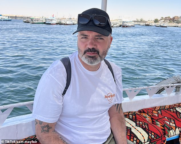 Travel vlogger Sam Mayfair (above) shared his experience sailing from Luxor to Aswan on a Nile River cruise on his TikTok account.