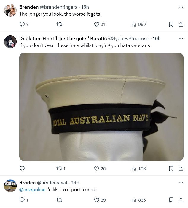 While the Royal Australian Navy is firmly part of Australia's armed forces, fans were quick to mock the Rabbitohs for aligning with the RAN for the Anzac Round.