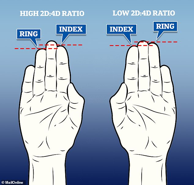 Scientists found that a low 2D:4D ratio, the ratio between the ring and index fingers, has a link to psychopathy, substance addiction, and antisocial behavior.