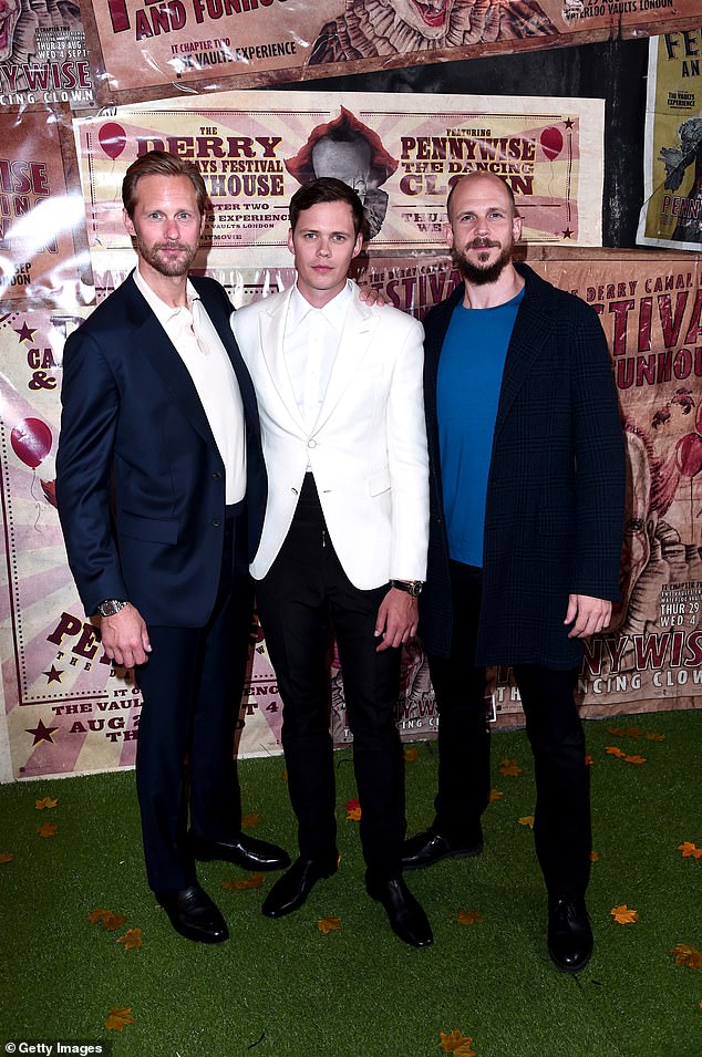 Bill was photographed among brothers Alexander Skarsgård and Gustaf Skarsgård in London in 2019.