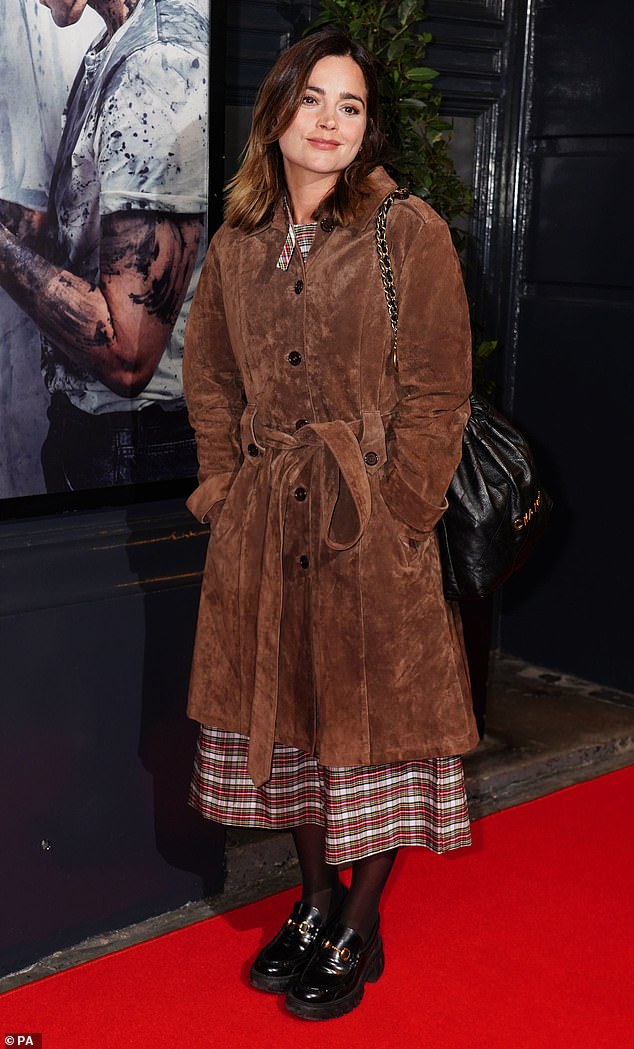 Jenna Coleman looked stylish as she supported her Doctor Who co-star Matt Smith at the opening night of their new play An Enemy Of The People on Tuesday.