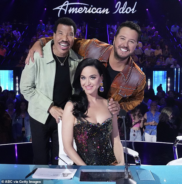 Katy Perry announced her shock exit this week, confirming that the current series of the competition show will be her last - pictured with fellow judges Lionel Richie and Luke Bryan.