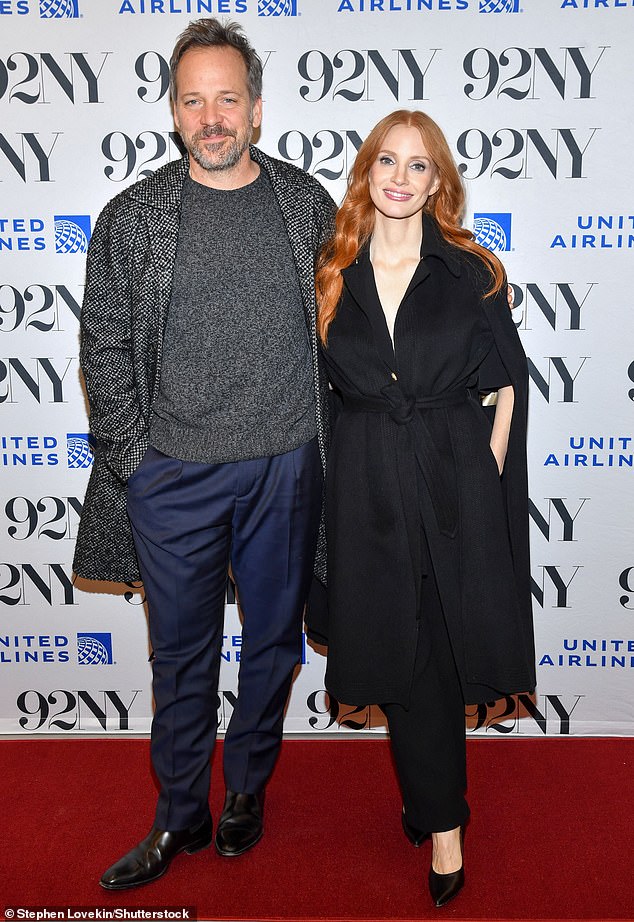 The stylish Jessica and Peter are seen at a press event for the film in New York City held on December 15.