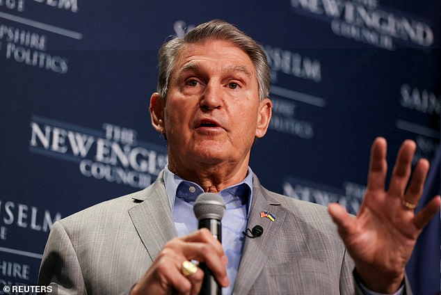 Americans Together founder and U.S. Senator Joe Manchin (D-WV) speaks at the New Hampshire Policy Institute