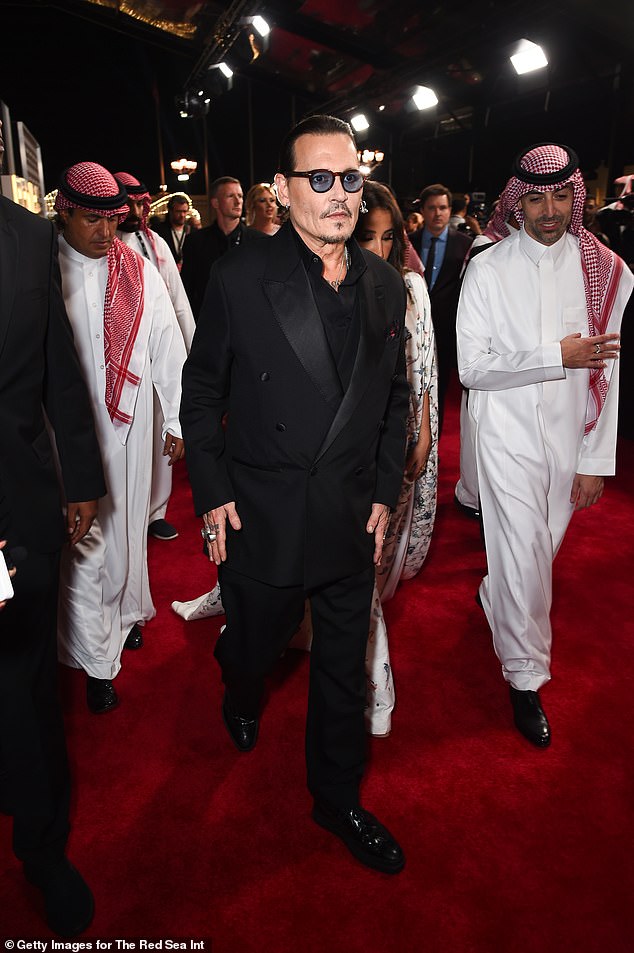 Johnny Depp, 60, met MBS, 38, after filming Jeanne du Barry, in which Saudi Arabia had invested millions, in the summer of 2022 (pictured at the Red Sea International Festival in 2023)