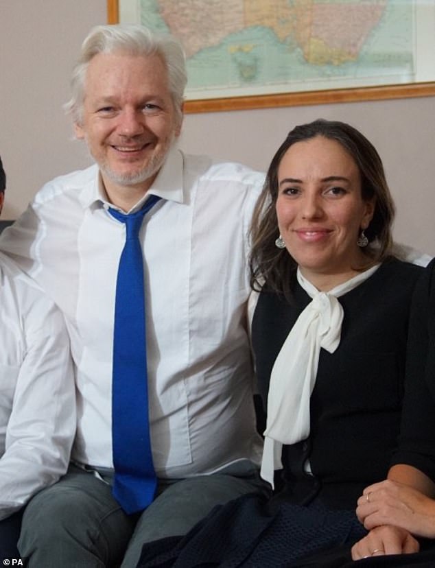 Julian Assange, who faces espionage charges and up to 175 years in prison, pictured with his wife Stella