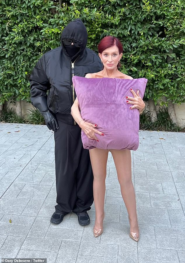 Kanye West, 46, criticized Sharon and Ozzy Osbourne's Halloween costumes on Friday after the couple imitated his wife Bianca Censori's topless cushion look.