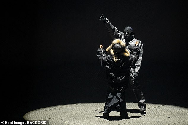 Kanye West was joined on stage by his daughter North, 10, in Paris on Sunday night after she was named one of the Billboard Hot 100's youngest stars.