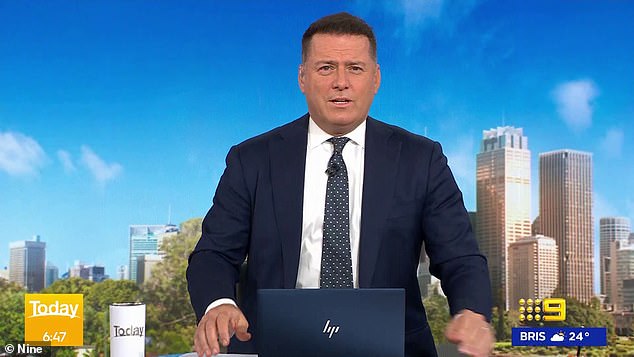 Karl Stefanovic, 49 (pictured), swapped his breakfast show microphone package for a police car radio on Monday morning as he made a very surprising career move.