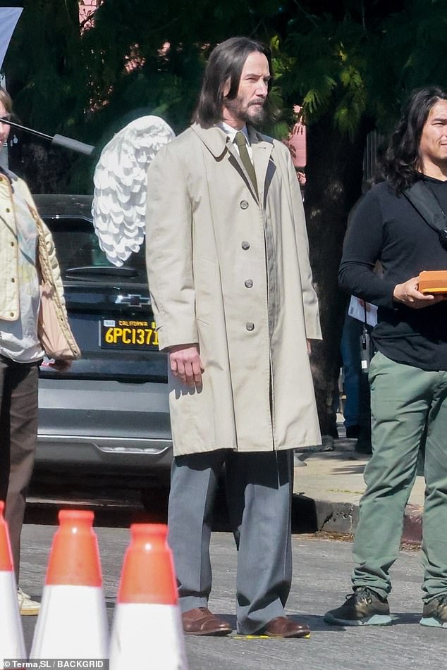 Keanu Reeves was spotted on the set of the upcoming comedy Good Fortune directed by Aziz Ansari in Los Angeles on Tuesday.