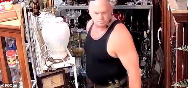 Mitchell C Vest, 60, was allegedly seen hanging around area antique stores for hours and stuffing items up his butt before returning them to the shelf.