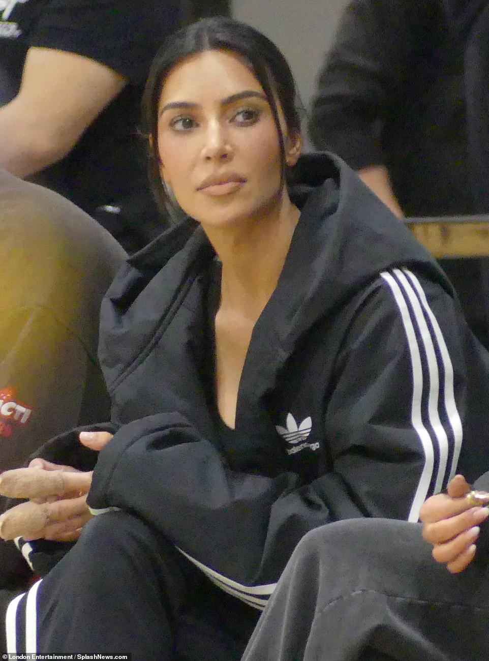 Kim sat courtside to watch all the action