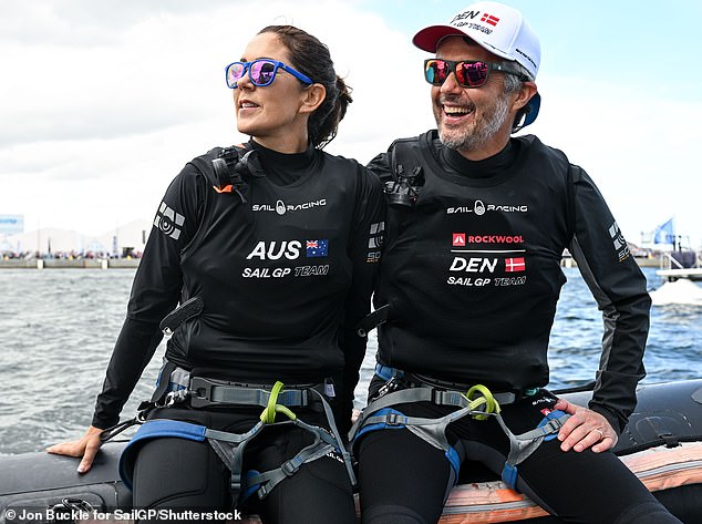 Pictured: King Frederick and Queen Mary of Denmark take part in the 'Royal Race' at the Rockwool Danish Sailing Grand Prix in August 2022.