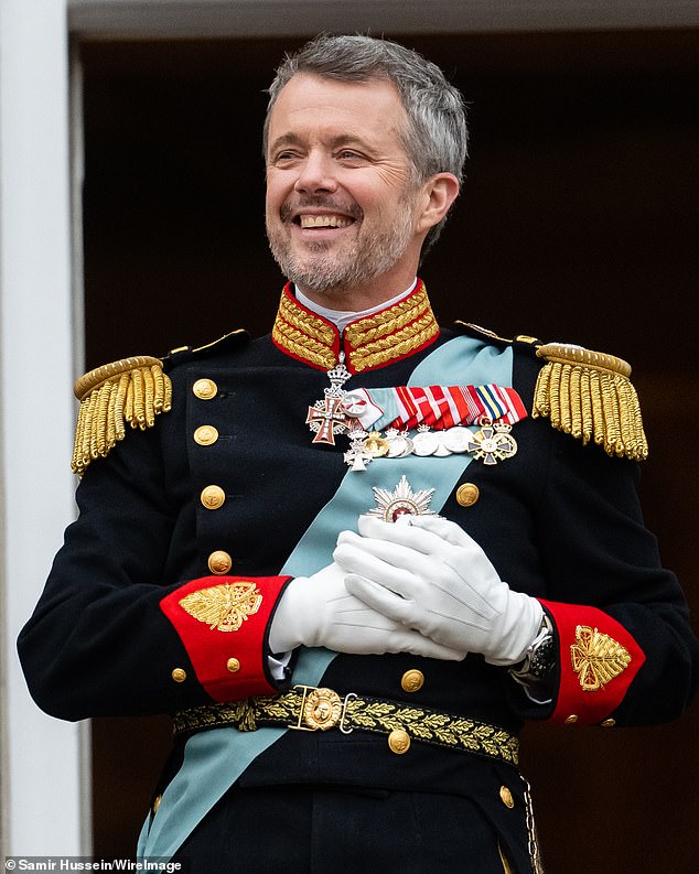 In the photo: King Frederick of Denmark, 55, on the day of his proclamation.  He became king after his mother, Queen Margaret, abdicated the throne.