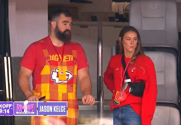 Kylie Kelce refused to wear Chiefs gear at the Super Bowl due to her love for the Eagles, Jason reveals… as he opens up on his own decision to wear Kansas City overalls