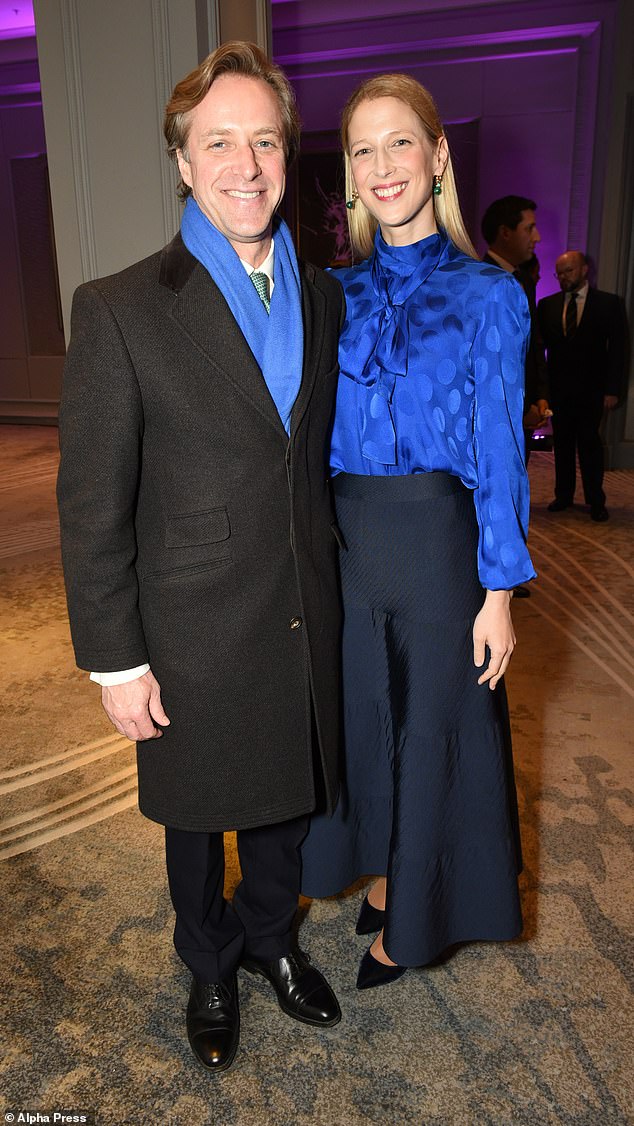Last photo together: Lady Gabriella Windsor and her husband Tom Kingston photographed on February 14 this year at the Grosvenor House Hotel on Park Lane.