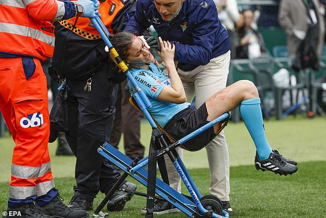 Porras required medical attention after his collision with the DAZN camera on the field