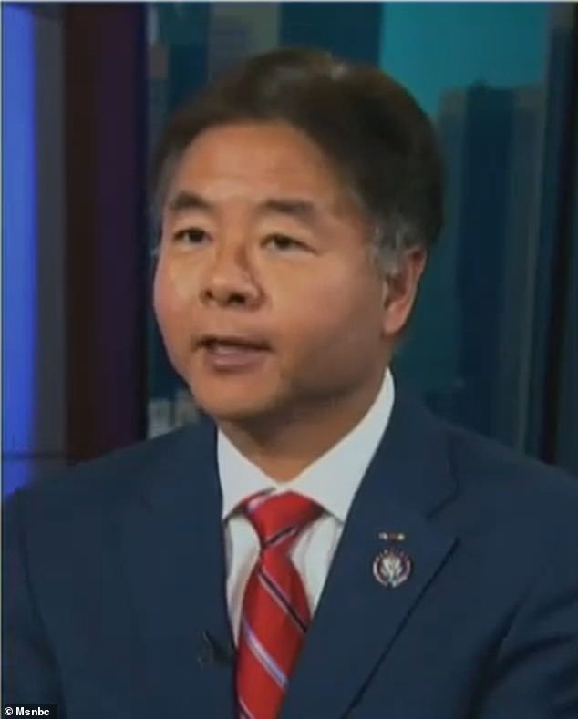 Democratic firebrand Ted Lieu (pictured) blamed Donald Trump for the death of Alexei Navalny in a Russian gulag during a shocking interview.