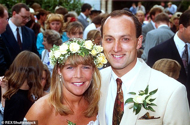 Wedding day: Linda married Mark Dunford in 1990, but it was reported that they 'hit a rough patch' in their marriage before last Christmas which they were trying to get over.